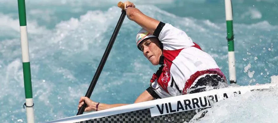 Spanish canoeist Nuria Vilarrubla training at Kasai Canoe Slalom Centre before the Tokyo 2020 Olympic Games